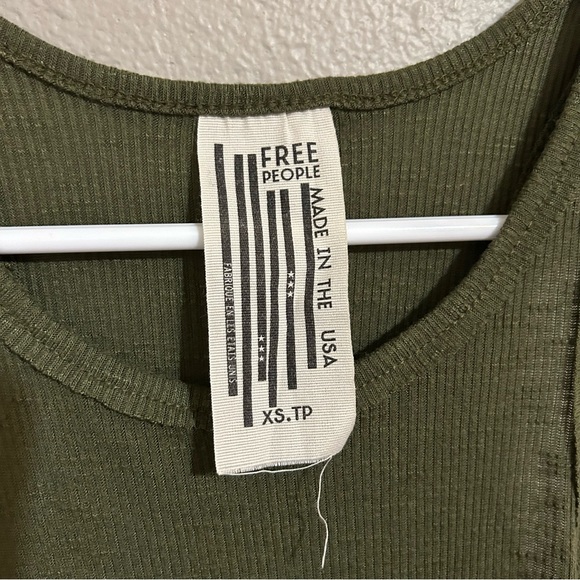 Free People Olive Green Ribbed Basic Tank Top Women’s Size XS - Picture 5 of 6